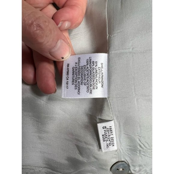 Sigrid Olsen Womens Overcoat Gray Button Long Sleeve Embellished Pockets Lined 4 - Picture 12 of 12